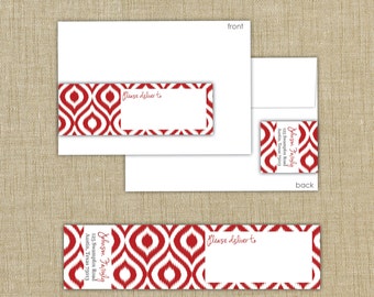 Items similar to Holiday Wrap Around Address Labels - Return Address - DIY Printable - For ...