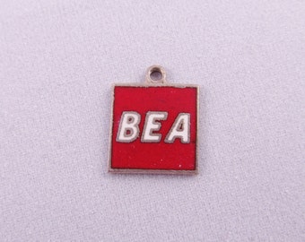 Sterling Silver BEA Red Enamel Charm - Rare