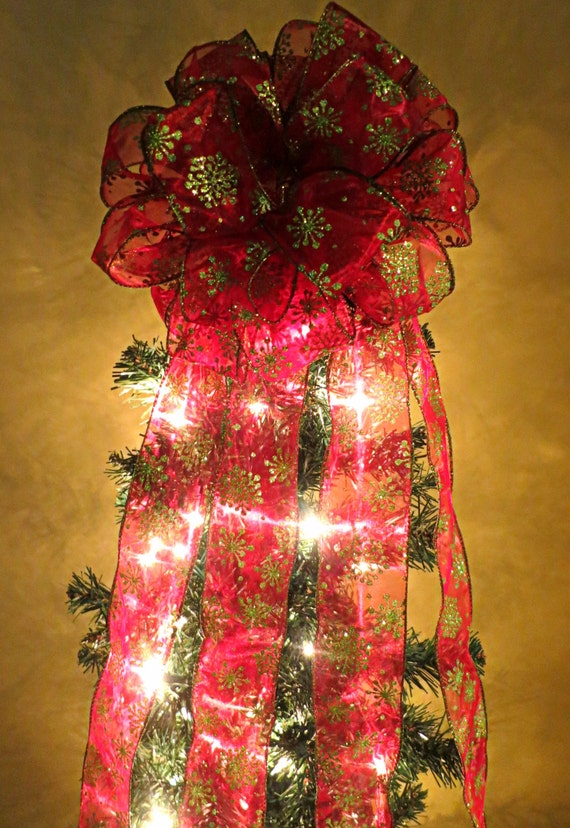 Christmas Tree Topper Red/Lime Green Christmas Tree Topper
