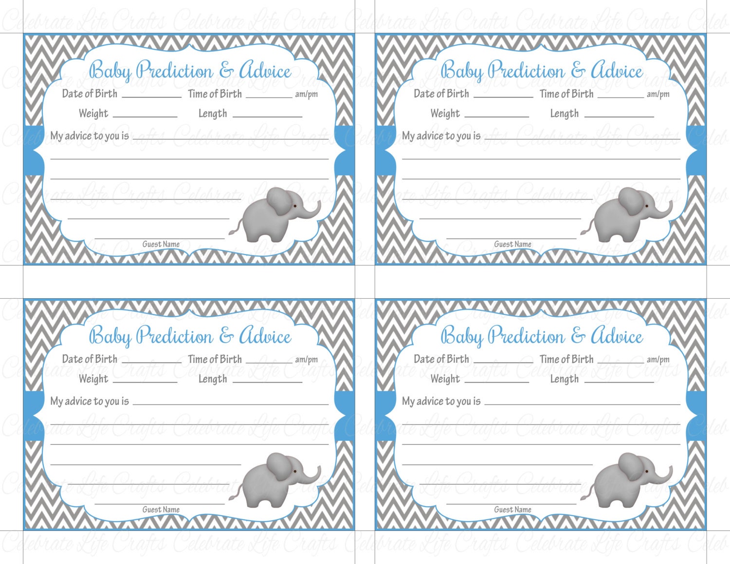 Baby Shower Prediction And Advice Cards Mommy Printable Baby