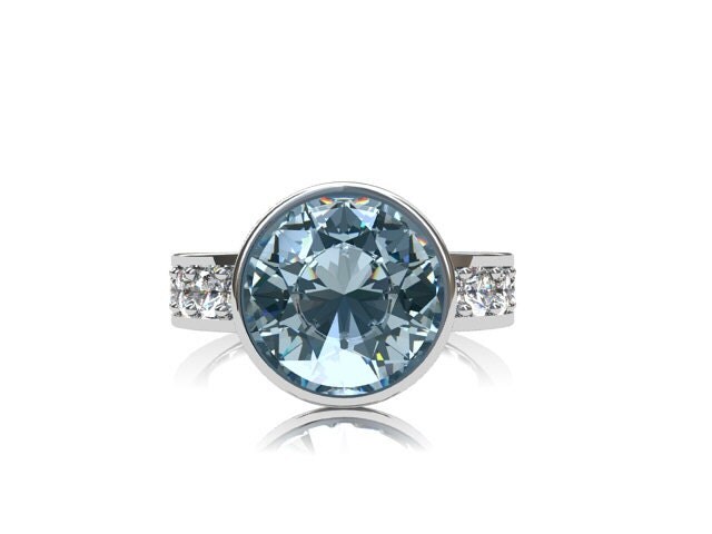 Light blue aquamarine engagement rings