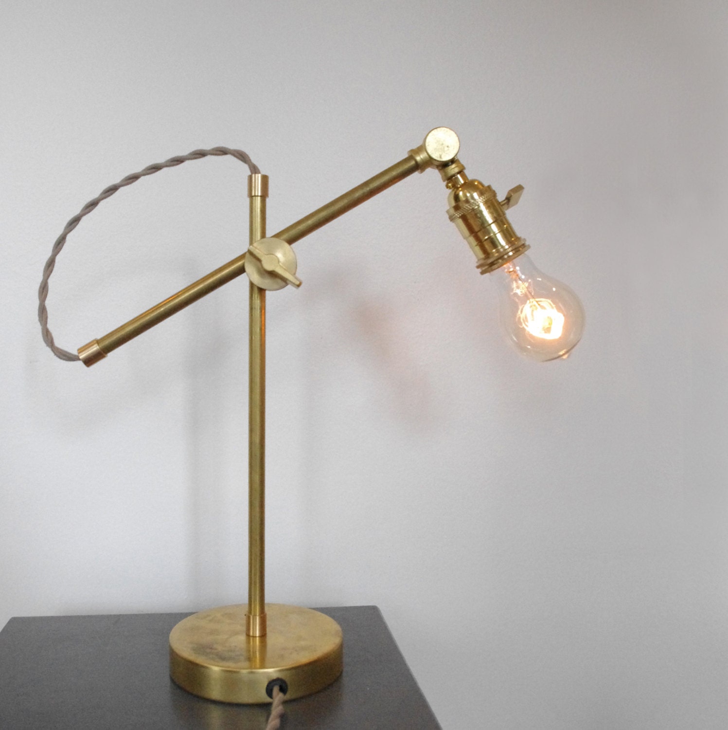 Brass Table Lamp Edison Edition Scissor Industrial by