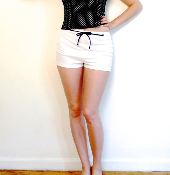 Items similar to White Shorty Swim Shorts // Women Swimwear on Etsy