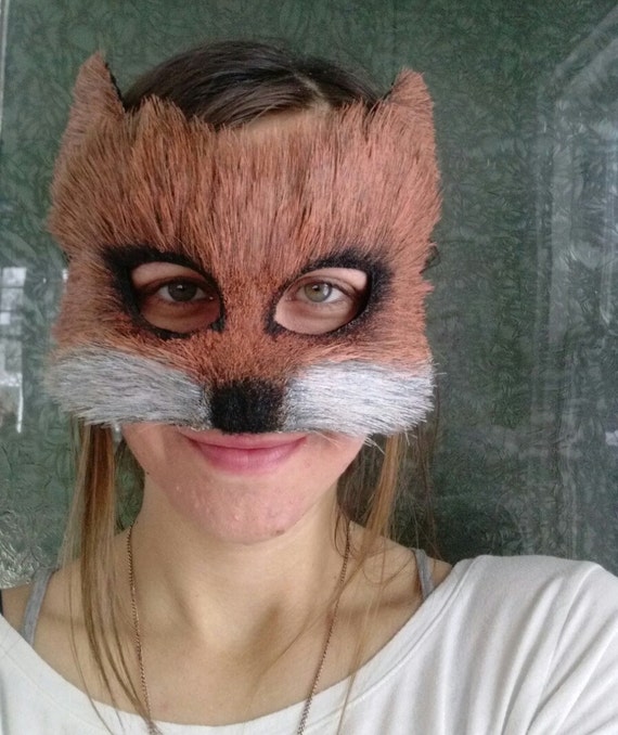 Red Fox Fur Mask by YoungBloodOldSoul on Etsy