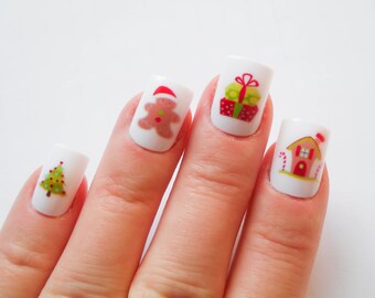 Popular items for christmas fake nails on Etsy