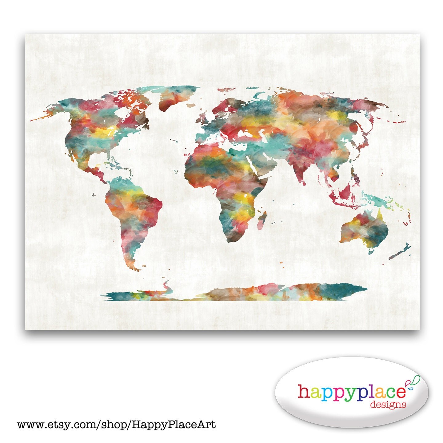 very large custom world map print or printable by