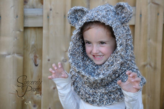 crochet bear free cowl pattern hooded Hooded Un'bear'ably Cute Crochet Pattern by Cowl BySincerelyPam