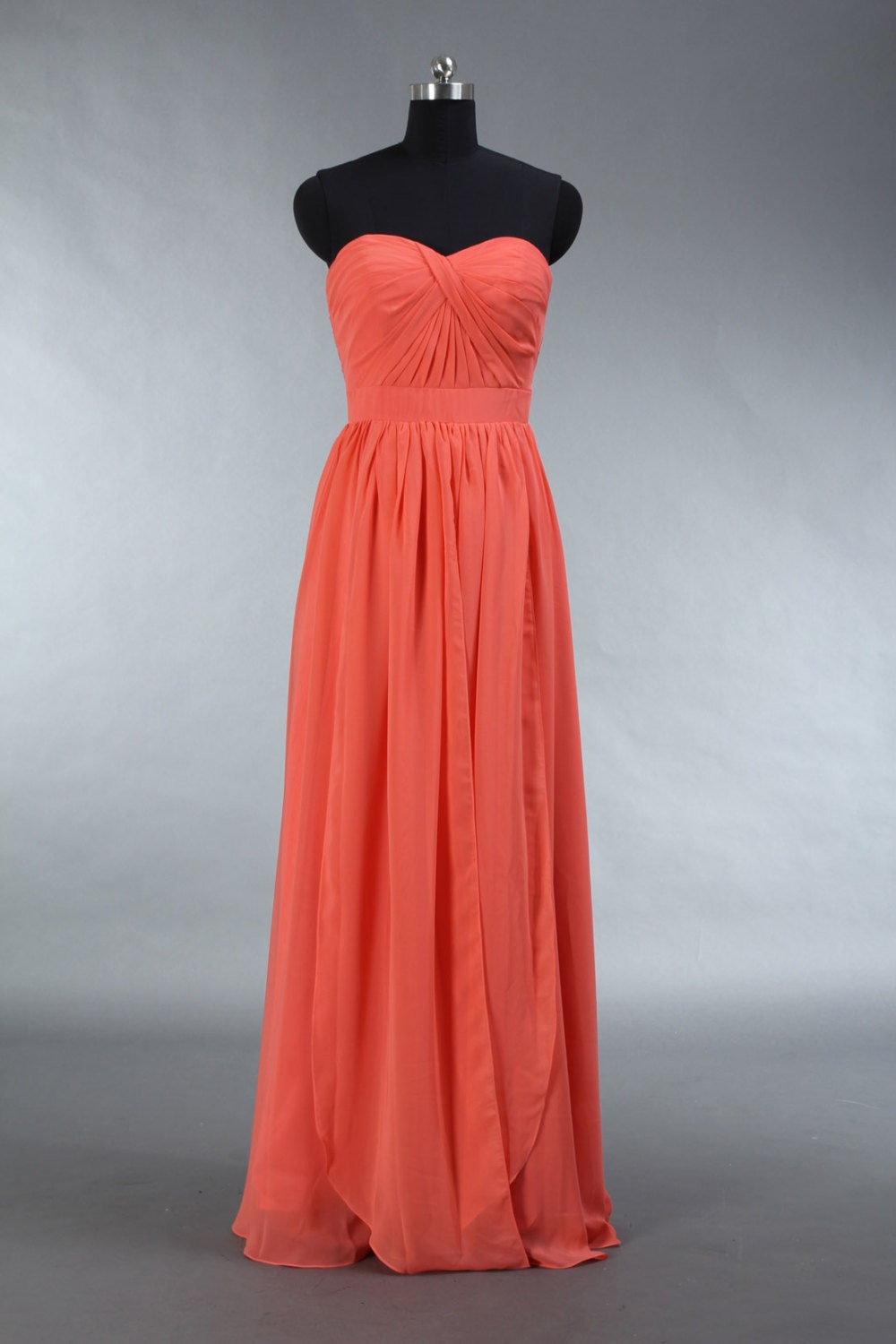 Long Coral Bridesmaid Dress Coral Convertible By Harsuccthing