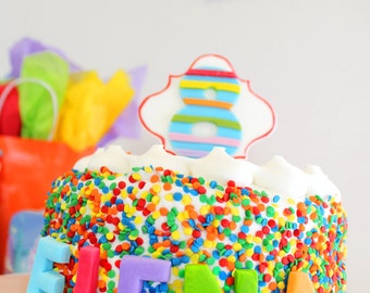 Edible Fondant Cake Topper Block Letters Name for Birthday Cake, Rainbow Birthday Cake, My Little Pony, Rainbow Letters