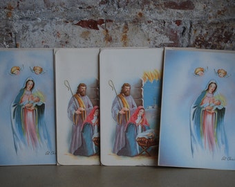 Vintage Christmas Greeting Cards, New Old Stock, Nativity