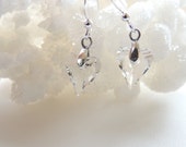 Crystal Heart Earrings, Sterling Silver Crystal Heart Earrings, Valentines Day Jewelry, Gift For Her, Crystal Jewelry. B129