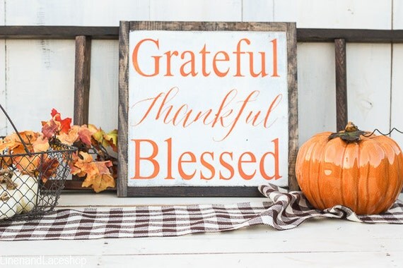 Grateful Thankful Blessed Fall home decor harvest home