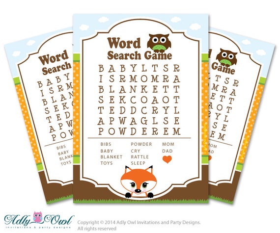items similar to boy fox owl word search game word search
