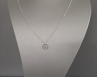 Engraved Heart Necklace 925 Silver