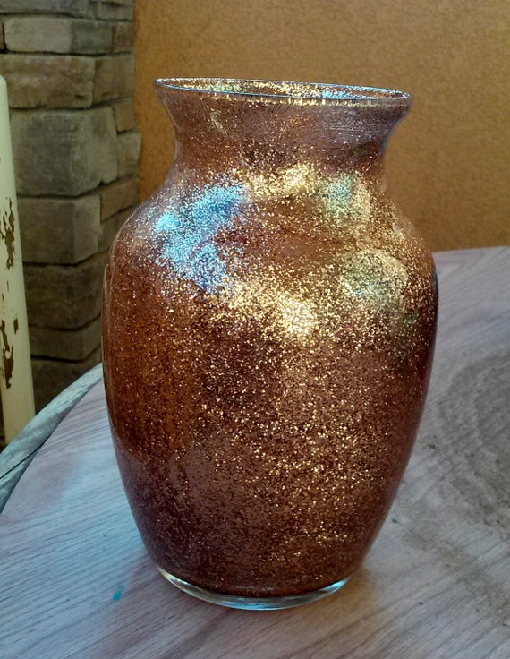 Items similar to Gold Glitter Flower Vase on Etsy