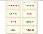 Digital Christmas religious vocabulary flash cards / 3" by 6" and 2" by 4"/ downloadable / printable Il_170x135