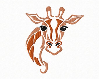 Magestic African Wildlife - TRIBAL - Giraffe Head ~ Machine Embroidery Design in 2 sizes - Instant Download