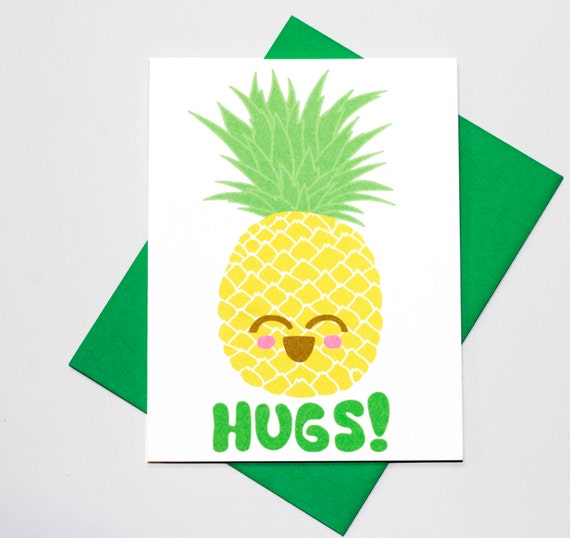 Cute Pineapple Kawaii Friendship Love Card