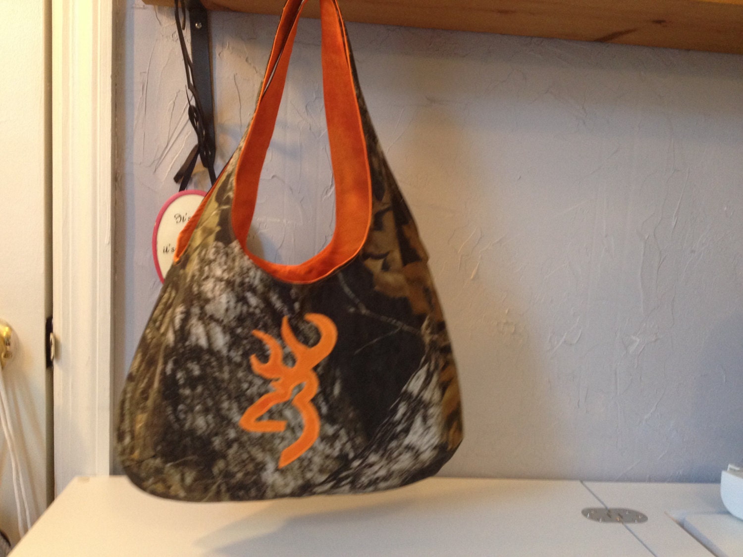 orange camo purse