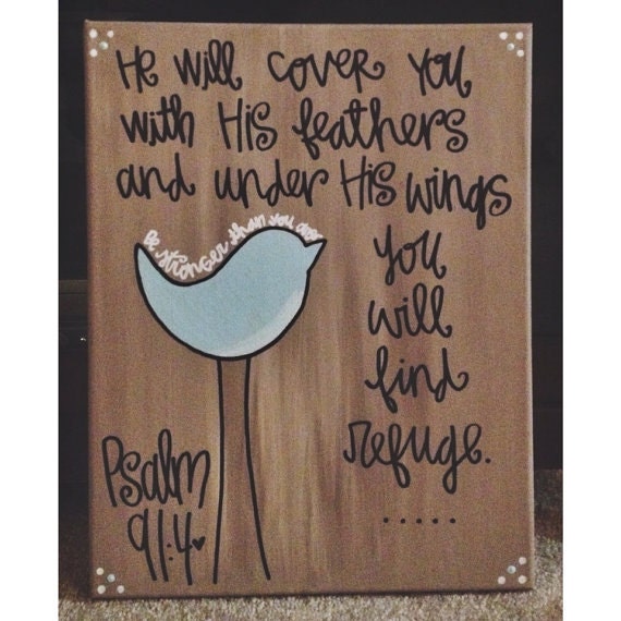 under his wings bible verse canvas medium by gloriouslyruined