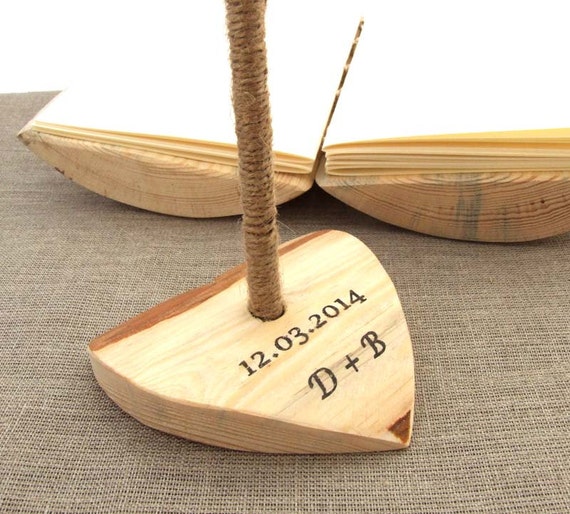 Guest book Pen Holder rustic wedding personalized with by KatDeco