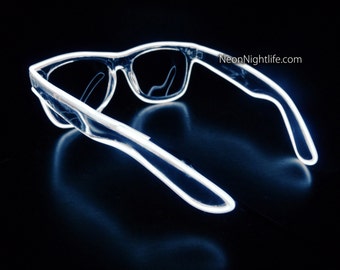 Rayban Wayfarer Inspired, Sunglasses, Glow in the Dark, Light Up, Rave Wear, Tron, Costume, LED