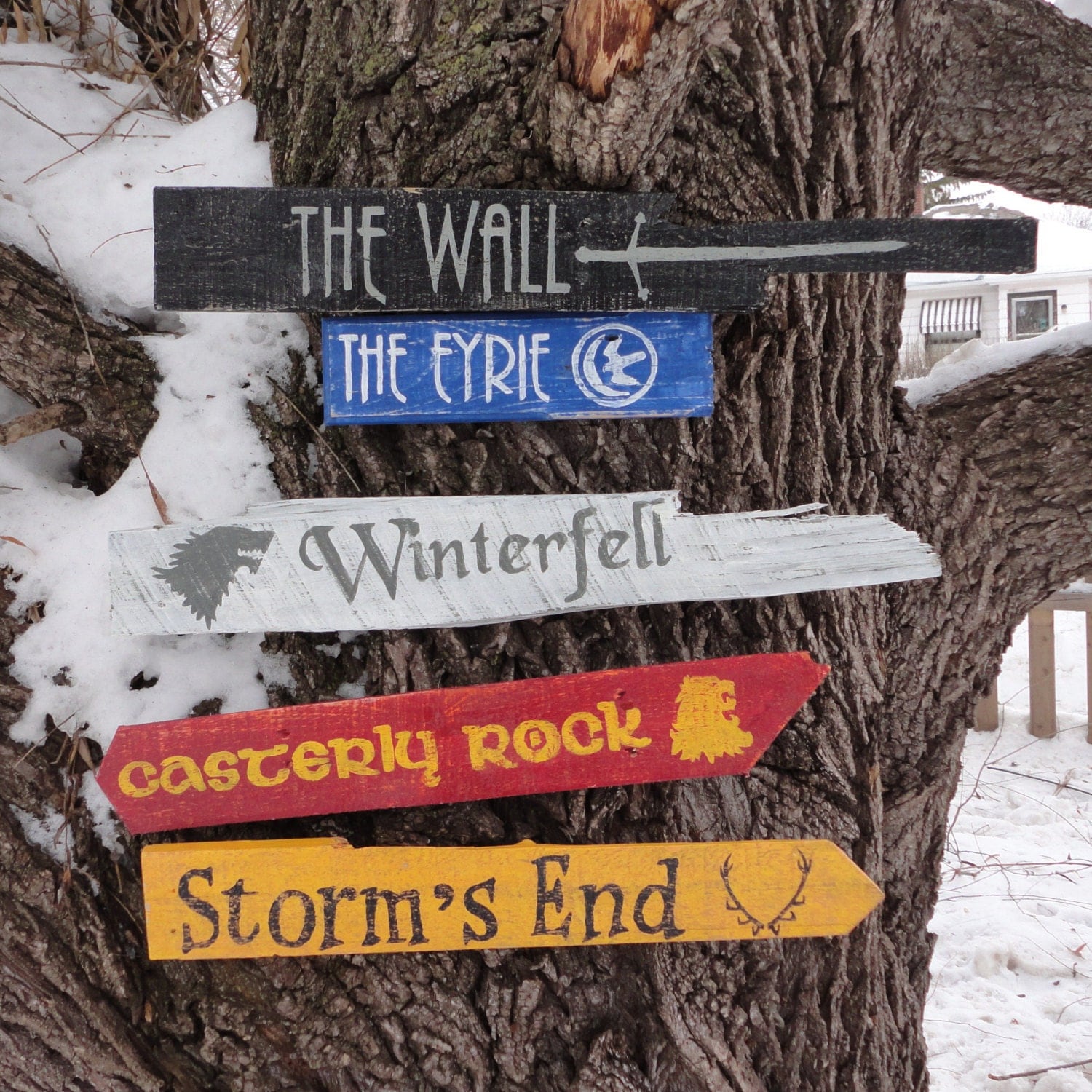 Game of Thrones Wooden Directional Sign 5 Pack Made to Order