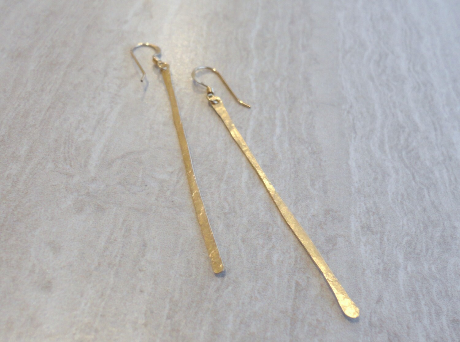 Long Gold Earrings Gold Bar Earrings Thin Gold Earrings