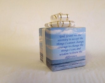 Serenity Prayer Music box wrapped as a gift