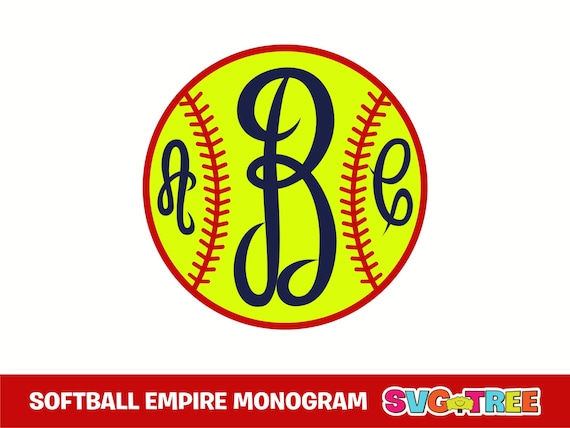 Download Softball Monogram Personalized SVG DXF Vector Files for by ...