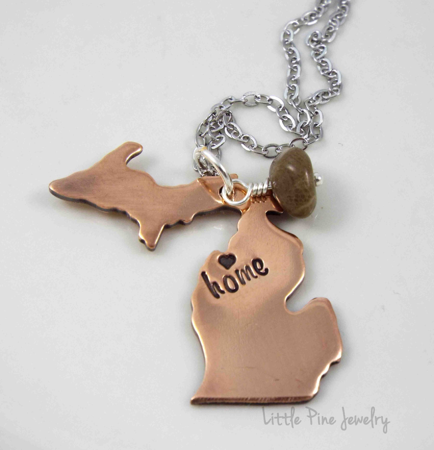 Michigan Necklace Love Michigan Michigan Jewelry State of