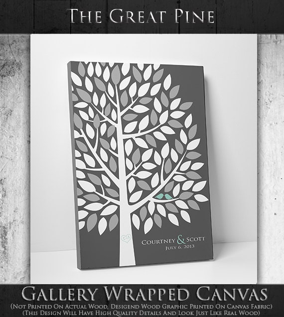 Wedding Tree Guest Book // Wedding Guest Book Tree // Personalized Wedding Print // Canvas or Matte Print 55-150 Guests // 16x20 Inches by WeddingTreePrints