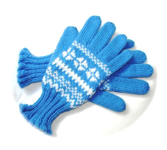 Fairisle gloves ladies hand knitted Norwegian pattern by ...