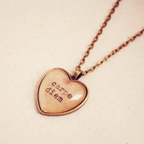 Handmade Carpe Diem Typewriter Necklace