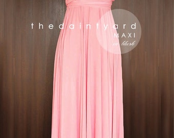 MAXI Blush Bridesmaid Dress Convertible Dress Infinity Dress Multiway Dress Wrap Dress Full Length Floor Length Dress Maid of Honor Dress