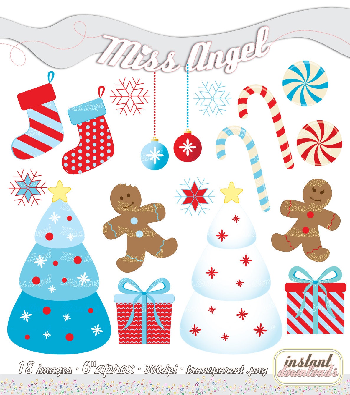 Christmas CLIP ART 18 Digital Xmas Clip art. 6