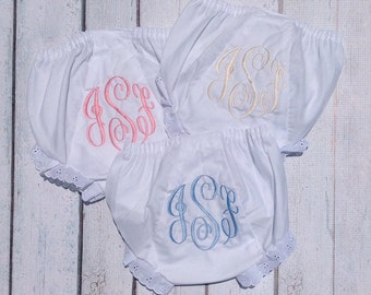 WHITE Monogrammed Diaper Covers - One or a set ~ Lake Martin Monograms
