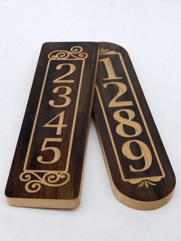 Vertical House Number Sign House Column Number Plaque House