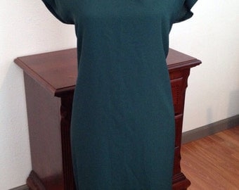 Vintage 1960's Mod Forrest Green Mad Men Pin Up Dress