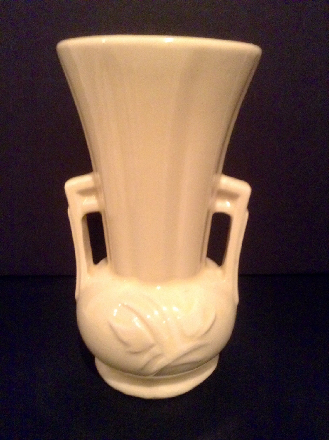 Vintage McCoy two handled light yellow vase made in by artsbyelle