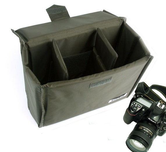 Army green color Medium DSLR Camera Bag Insert with by SoBag1989