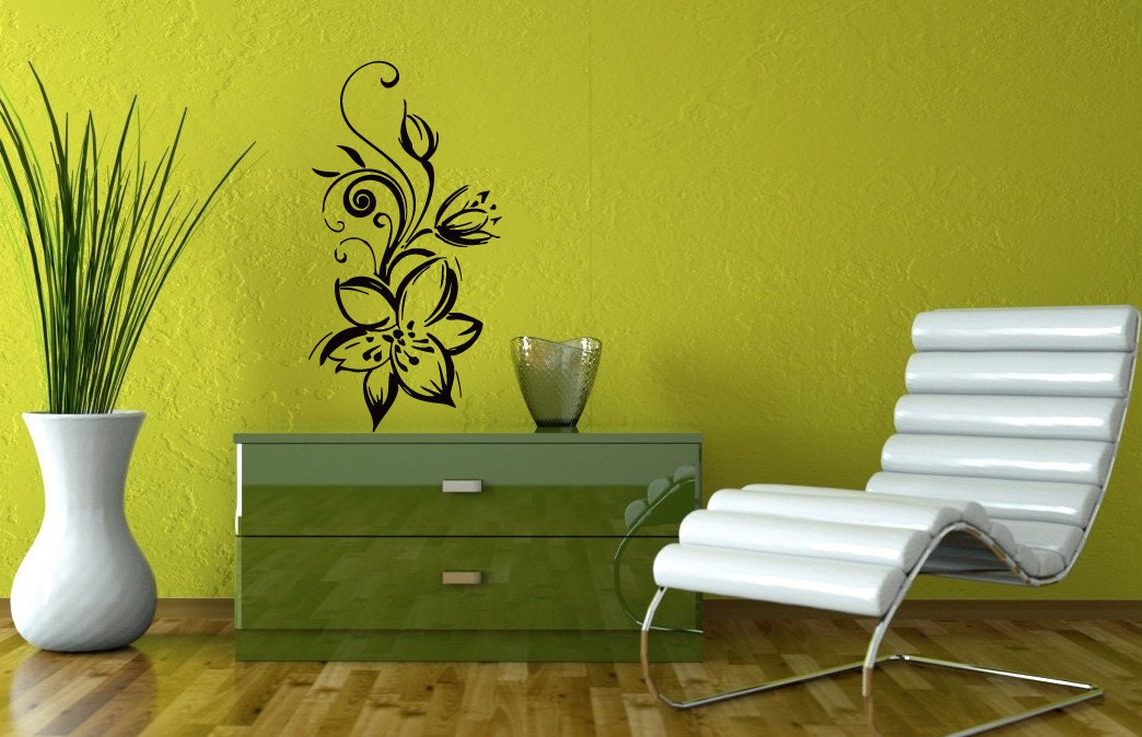 Wall Decals Flower Lily Decal Vinyl Sticker Home Decor Bedroom