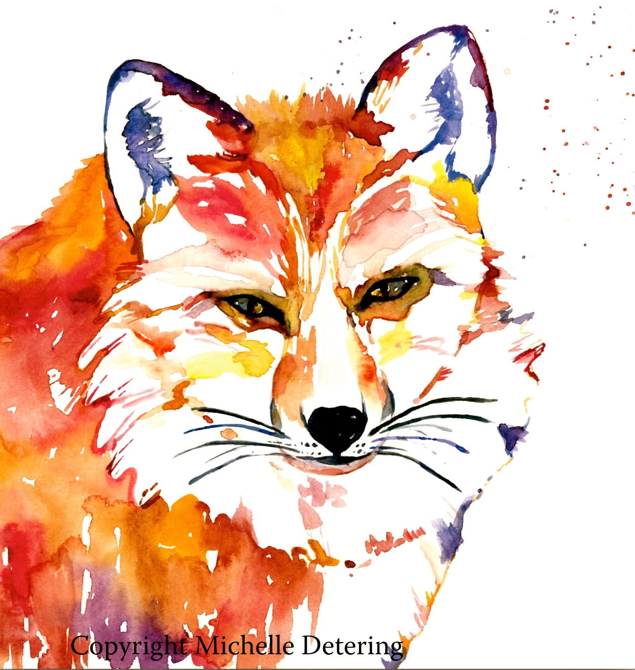 Fox Watercolor Art Print 16X20 Abstract Fox Fox