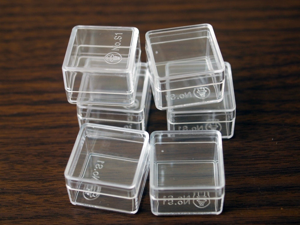 Satz von 12 durchsichtige Plastik Boxen mit Deckel Größe 3 x