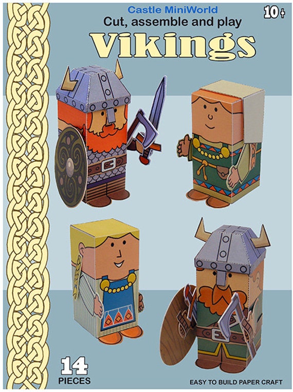 Vikings Minipeople paper toys. Cut assemble and by