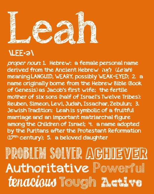 LEAH Personalized Name Print / Typography Print / by OhBabyNames