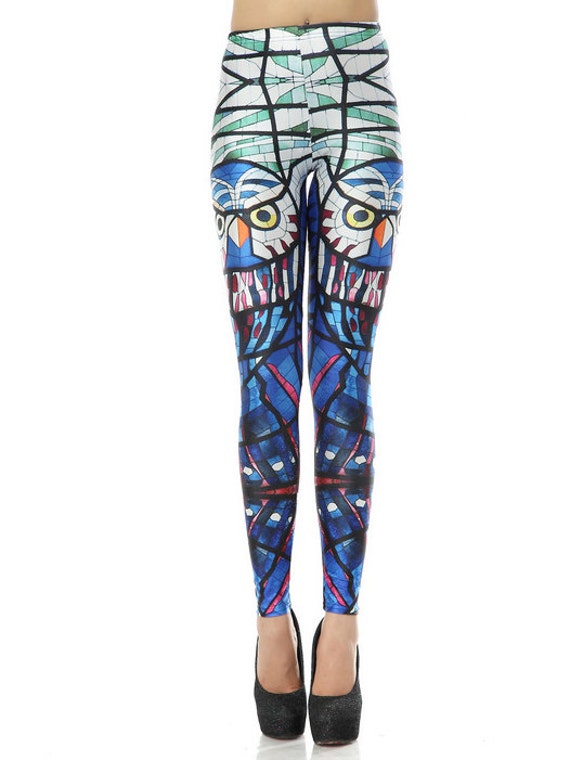 Night Owl Leggings-hand print leggings women-NOT black lace tights women cotton palazzo pants cat stockings thigh high socks black leg K096