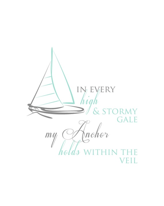 Items similar to My anchor holds within the veil -- song lyrics. 8X10 Print Download; Digital ...
