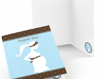 Set of 8 Blue Baby Shower Thank You Cards - It's A Boy Baby Shower Party Supplies