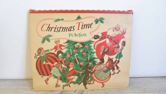 Christmas Time in Action Antique Christmas Pop-Up Book Vintage